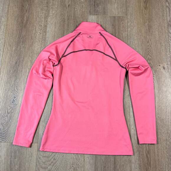 Under Armour ColdGear Pink 1/4 Zip Pullover Semi Fitted Women’s Small - Picture 8 of 9